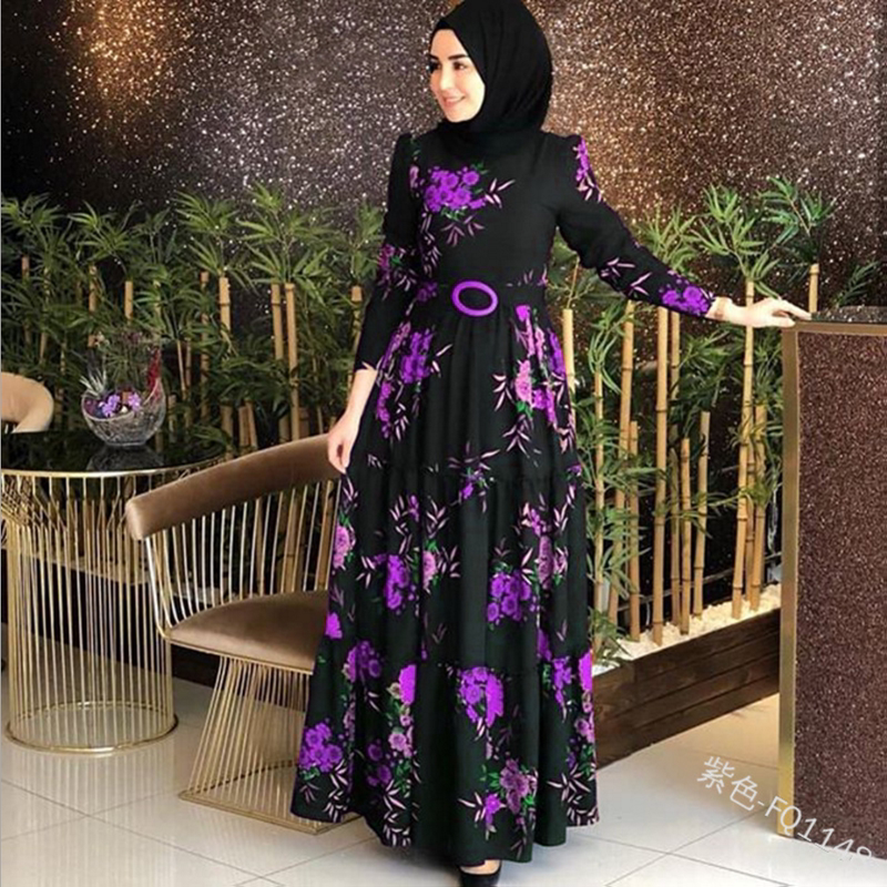 abaya muslim long dress 4xl Womens Long Sleeve Muslim Dresses Ethnic Style Kaftan Abayas Long Sleeve Abaya Set 4XL Satin Arab Maxi Dress at Amazon Women's Clothing store