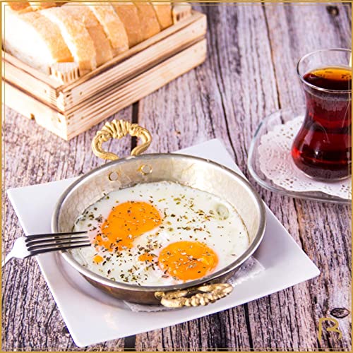 Handmade, Turkish, Copper, Sahan, Egg, Omlette Pan | Set of 3 | 14cm, 16cm, 18cm | Kitchenware | Home Decoration - Decorative Gift
