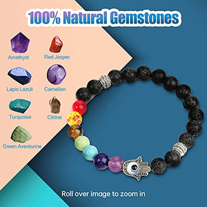 Rainbow Evil Eye Crystal Beaded Bracelets Handmade Women Men 