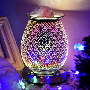 3D Glass Electric Aromatherapy Lamp Home Aromatherapy Machine Touch Feather Aroma Lamp
