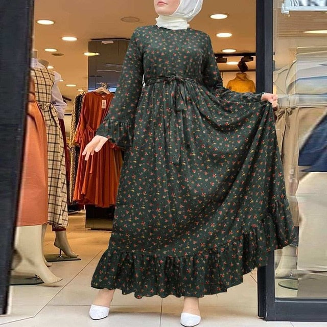 Loose Robe Casual Floral Sleeve Long Sundress ZANZEA Women Print Maxi – TrendycollectionB
