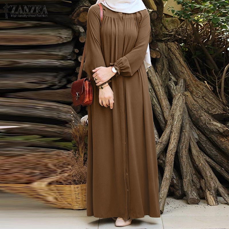 ZANZEA Women Vintage Dubai Abaya Turkey Hijab Dress Autumn Sundress So TrendycollectionB ZANZEA Women Vintage Dubai Abaya Turkey Hijab Dress Autumn Sundress So TrendycollectionB